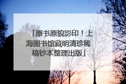 原书原貌影印！上海图书馆藏明清珍稀稿钞本整理出版