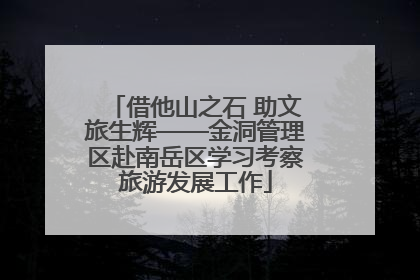 借他山之石 助文旅生辉——金洞管理区赴南岳区学习考察旅游发展工作