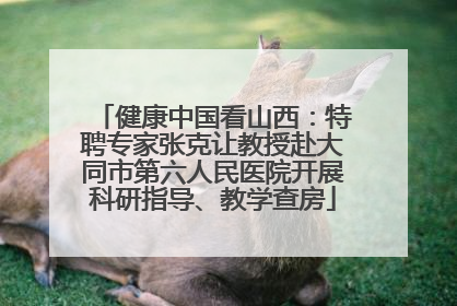 健康中国看山西：特聘专家张克让教授赴大同市第六人民医院开展科研指导、教学查房