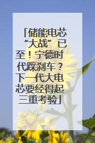 储能电芯“大战”已至！宁德时代踩刹车？下一代大电芯要经得起三重考验