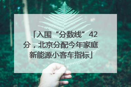 入围“分数线”42分，北京分配今年家庭新能源小客车指标