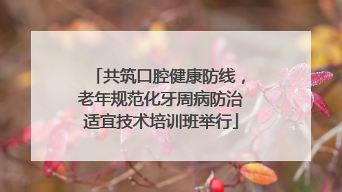共筑口腔健康防线，老年规范化牙周病防治适宜技术培训班举行