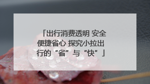 出行消费透明 安全便捷省心 探究小拉出行的“省”与“快”