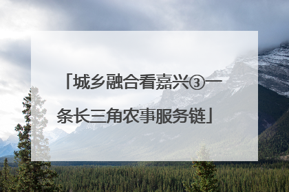 城乡融合看嘉兴③一条长三角农事服务链