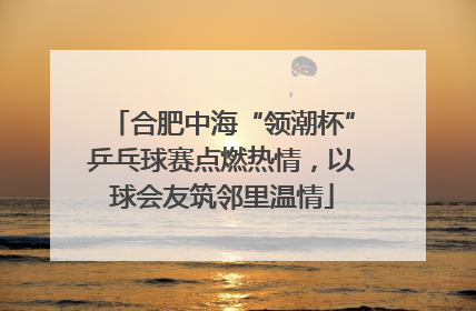 合肥中海“领潮杯”乒乓球赛点燃热情，以球会友筑邻里温情
