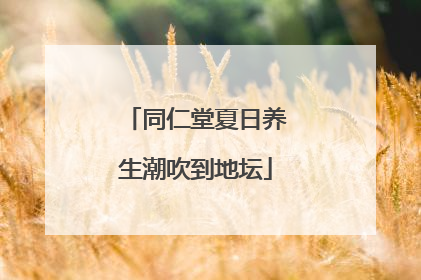 同仁堂夏日养生潮吹到地坛