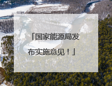 国家能源局发布实施意见！