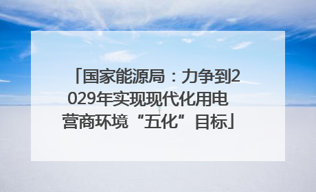 国家能源局：力争到2029年实现现代化用电营商环境“五化”目标