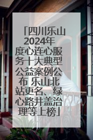 四川乐山2024年度心连心服务十大典型公益案例公布 乐山北站更名、绿心路井盖治理等上榜