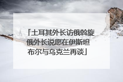 土耳其外长访俄斡旋 俄外长说愿在伊斯坦布尔与乌克兰再谈
