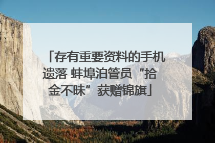 存有重要资料的手机遗落 蚌埠泊管员“拾金不昧”获赠锦旗