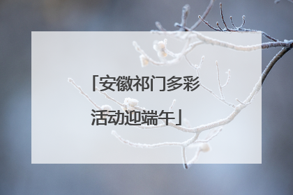 安徽祁门多彩活动迎端午