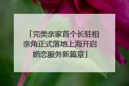 完美亲家首个长驻相亲角正式落地上海开启婚恋服务新篇章