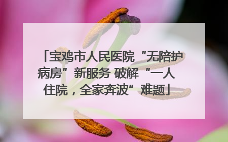 宝鸡市人民医院“无陪护病房”新服务 破解“一人住院，全家奔波”难题