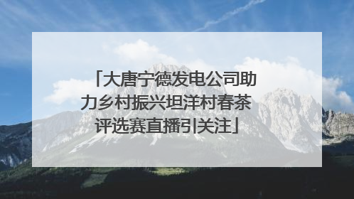大唐宁德发电公司助力乡村振兴坦洋村春茶评选赛直播引关注