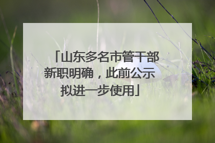山东多名市管干部新职明确，此前公示拟进一步使用