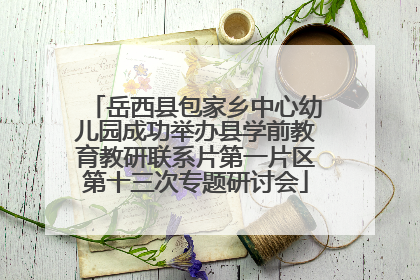 岳西县包家乡中心幼儿园成功举办县学前教育教研联系片第一片区第十三次专题研讨会
