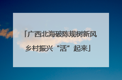 广西北海破陈规树新风 乡村振兴“活”起来