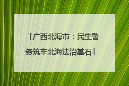 广西北海市：民生警务筑牢北海法治基石