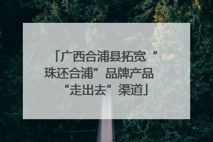 广西合浦县拓宽“珠还合浦”品牌产品“走出去”渠道