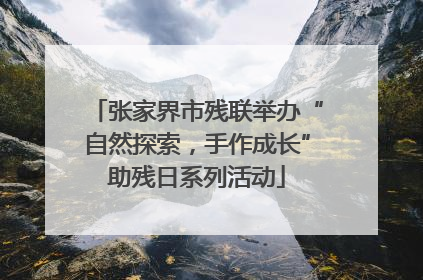 张家界市残联举办“自然探索，手作成长”助残日系列活动