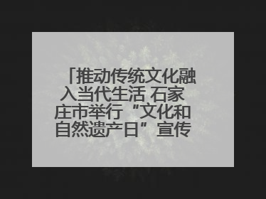 推动传统文化融入当代生活 石家庄市举行“文化和自然遗产日”宣传展示活动