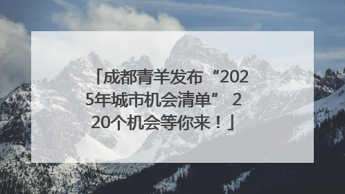 成都青羊发布“2025年城市机会清单” 220个机会等你来！