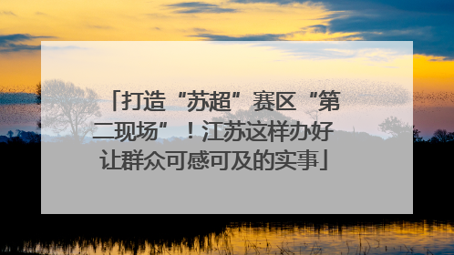 打造“苏超”赛区“第二现场”！江苏这样办好让群众可感可及的实事