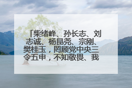 柴绪峰、孙长志、刘志诚、杨昆尧、宗刚、樊桂玉，罔顾党中央三令五申，不知敬畏、我行我素、肆意妄为！