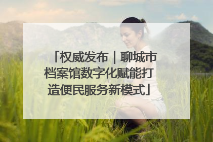 权威发布｜聊城市档案馆数字化赋能打造便民服务新模式