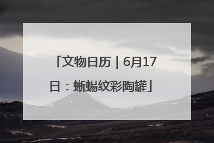 文物日历｜6月17日：蜥蜴纹彩陶罐