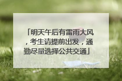 明天午后有雷雨大风，考生请提前出发，通勤尽量选择公共交通