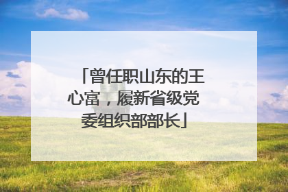 曾任职山东的王心富，履新省级党委组织部部长