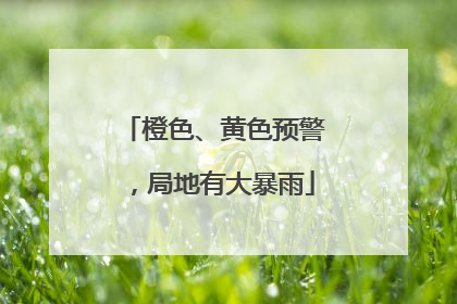 橙色、黄色预警，局地有大暴雨