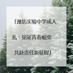 潍坊实验中学成人礼：见证青春蜕变 共赴责任新征程