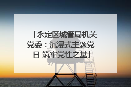 永定区城管局机关党委：沉浸式主题党日 筑牢党性之基