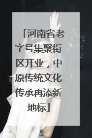 河南省老字号集聚街区开业，中原传统文化传承再添新地标