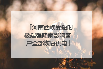 河南西峡受短时极端强降雨影响客户全部恢复供电