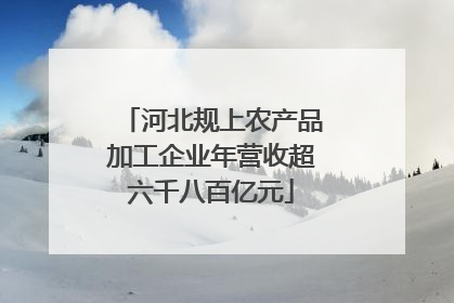 河北规上农产品加工企业年营收超六千八百亿元