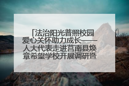 法治阳光普照校园 爱心关怀助力成长——人大代表走进莒南县焕章希望学校开展调研暨普法宣传活动