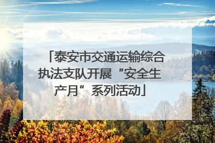 泰安市交通运输综合执法支队开展“安全生产月”系列活动