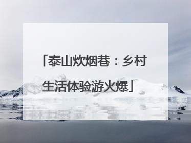 泰山炊烟巷：乡村生活体验游火爆