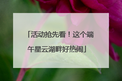 活动抢先看！这个端午星云湖畔好热闹
