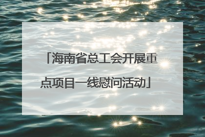 海南省总工会开展重点项目一线慰问活动