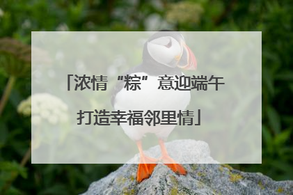 浓情“粽”意迎端午 打造幸福邻里情