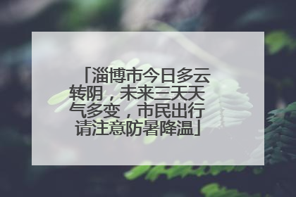 淄博市今日多云转阴，未来三天天气多变，市民出行请注意防暑降温