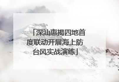 深汕惠揭四地首度联动开展海上防台风实战演练