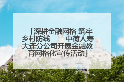 深耕金融网格 筑牢乡村防线——中荷人寿大连分公司开展金融教育网格化宣传活动