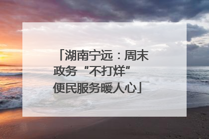 湖南宁远：周末政务“不打烊” 便民服务暖人心