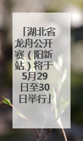 湖北省龙舟公开赛（阳新站）将于5月29日至30日举行